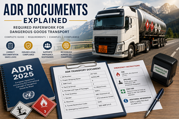 Documente ADR pentru transportul mărfurilor periculoase și actele logistice obligatorii în Europa